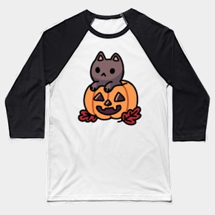 Spooky Cat Halloween Baseball T-Shirt